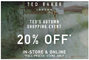 Минус 20% на осеннюю коллекцию Ted Baker!